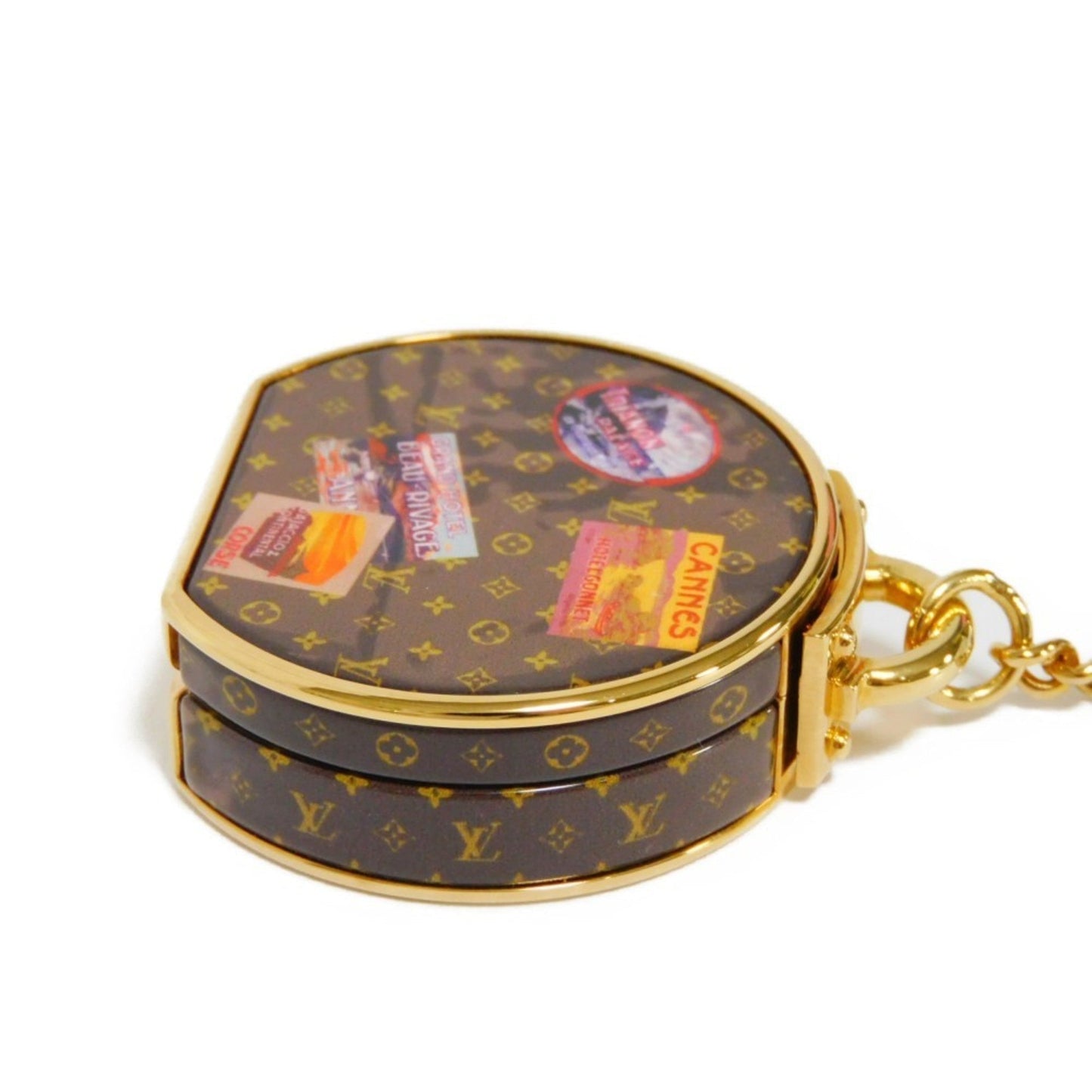 LOUIS VUITTON Keychain Porte Clevoite Chapeau Trunk Mirror Key Ring Bag Charm Monogram Maron M62230 Men's Women's