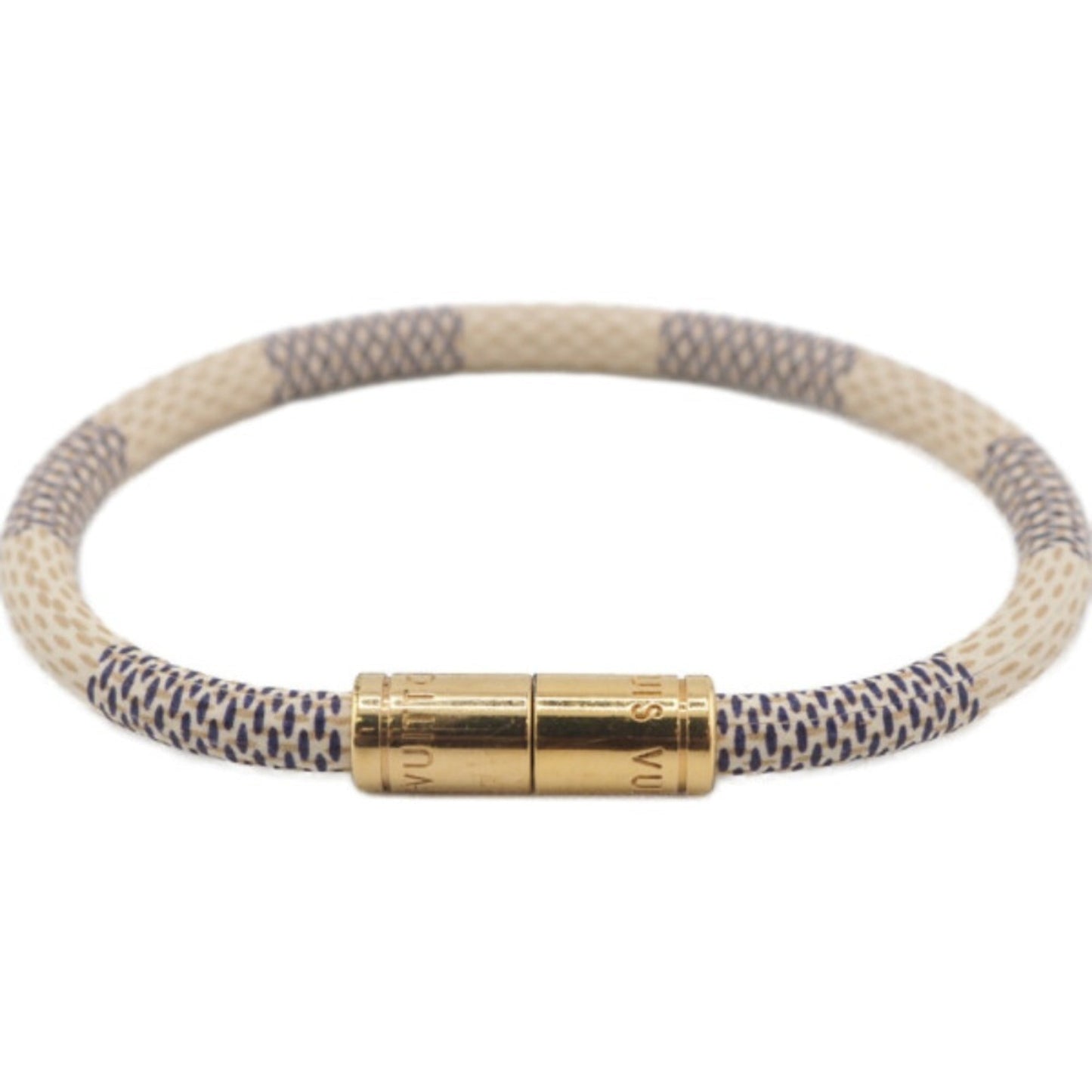 LOUIS VUITTON M6138E Bracelet Keep It Damier Azur White Unisex