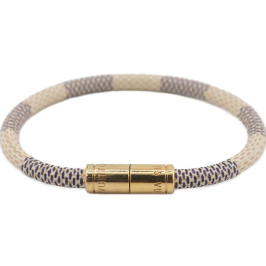 LOUIS VUITTON M6138E Bracelet Keep It Damier Azur White Unisex