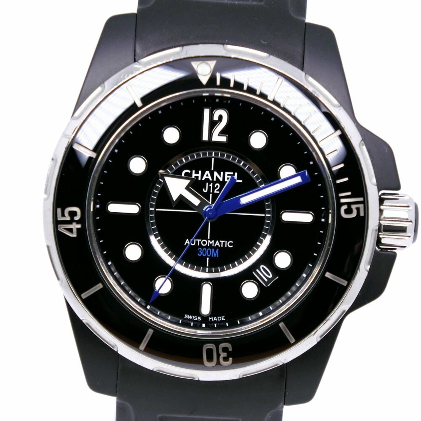 CHANEL J12 Watch Marine H2558 Ceramic x Rubber Black Automatic Men's Dial