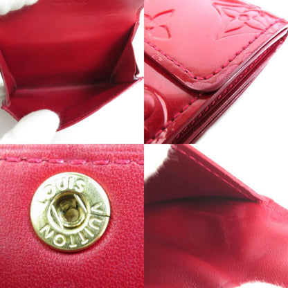 LOUIS VUITTON Coin Case Card Monogram Vernis Ludlow Patent Leather Red Gold Ladies