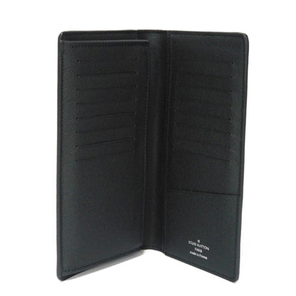 LOUIS VUITTON Long Wallet Portefeuil Brazza LV Logo Black New Bifold Vuitton Taiga Noir M30501 Men's Billfold