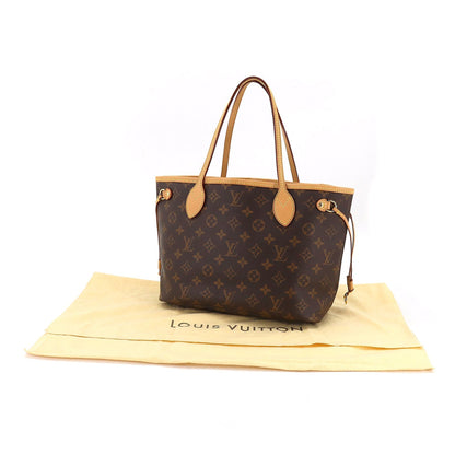 LOUIS VUITTON Monogram Neverfull PM Tote Bag Brown Beige M40155