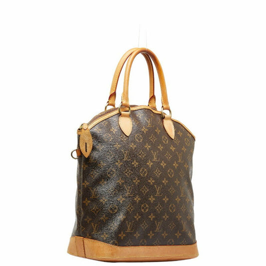 LOUIS VUITTON Monogram Lockit Vertical Handbag M40103 Brown PVC Leather Ladies