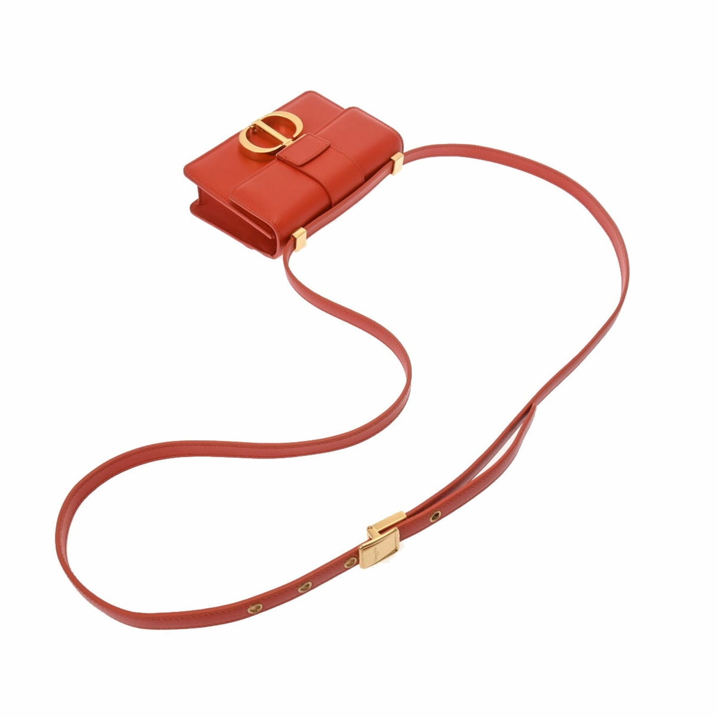 CHRISTIAN DIOR Micro Bag Montaigne Orange Women's Calf Handbag