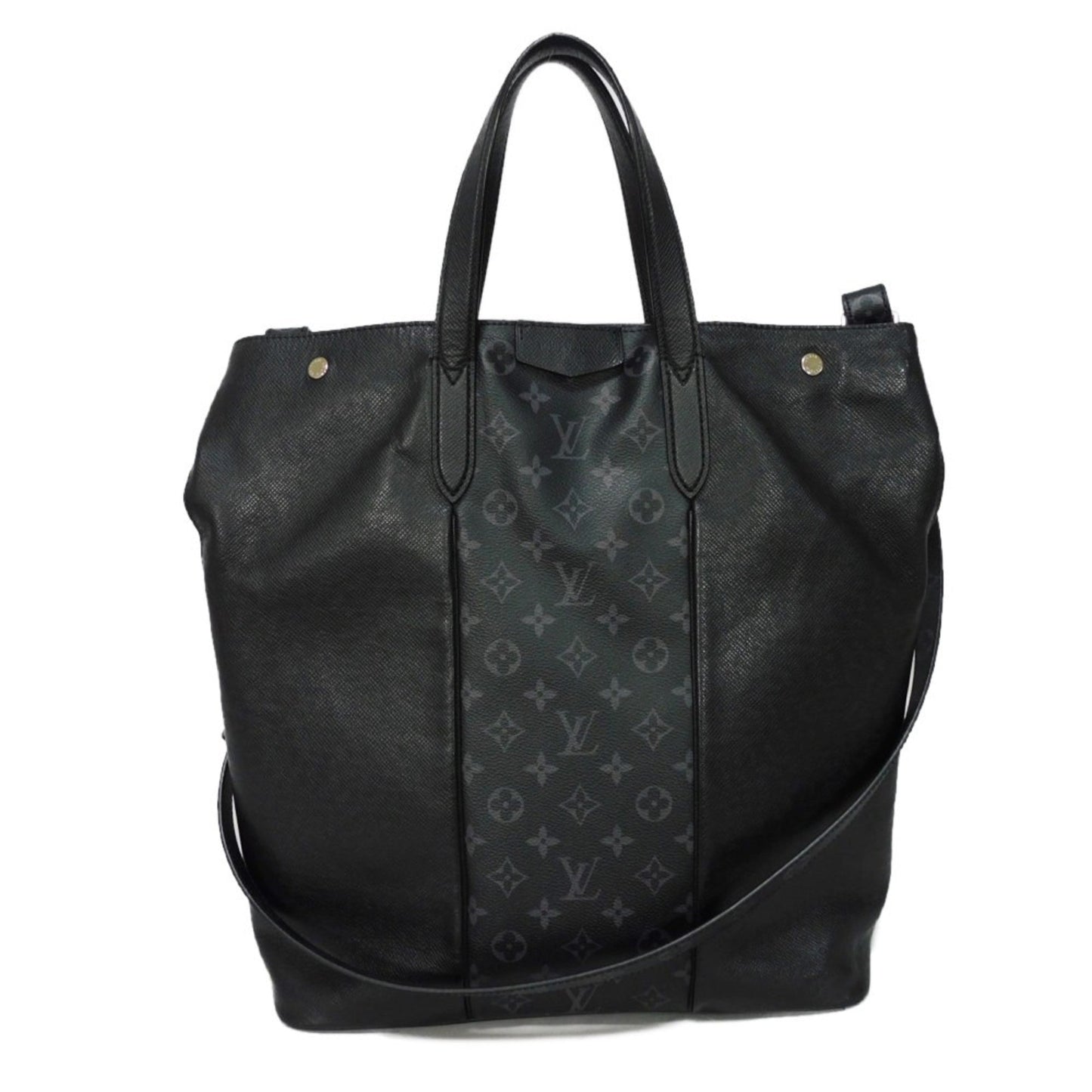 LOUIS VUITTON Tote Bag City LV Logo Flower Shoulder Taigarama Monogram Eclipse Noir M30431 Men's