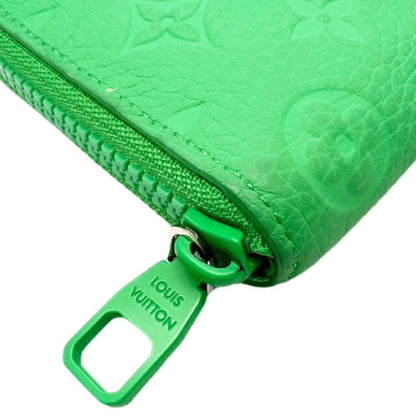 LOUIS VUITTON Zippy Vertical Monogram Taurillon Leather Round Long Wallet Zip Veil Cloak Green M81549 Men Women