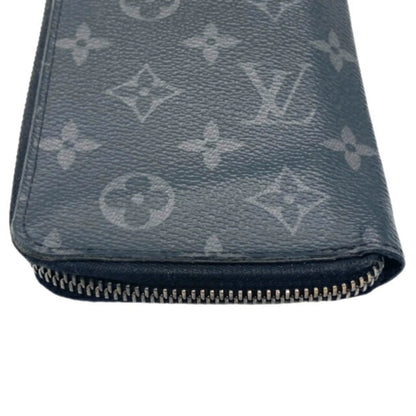 LOUIS VUITTON Zippy Vertical Monogram Eclipse M62295 RFID Tag Men's Round Long Wallet PVC Gray Black