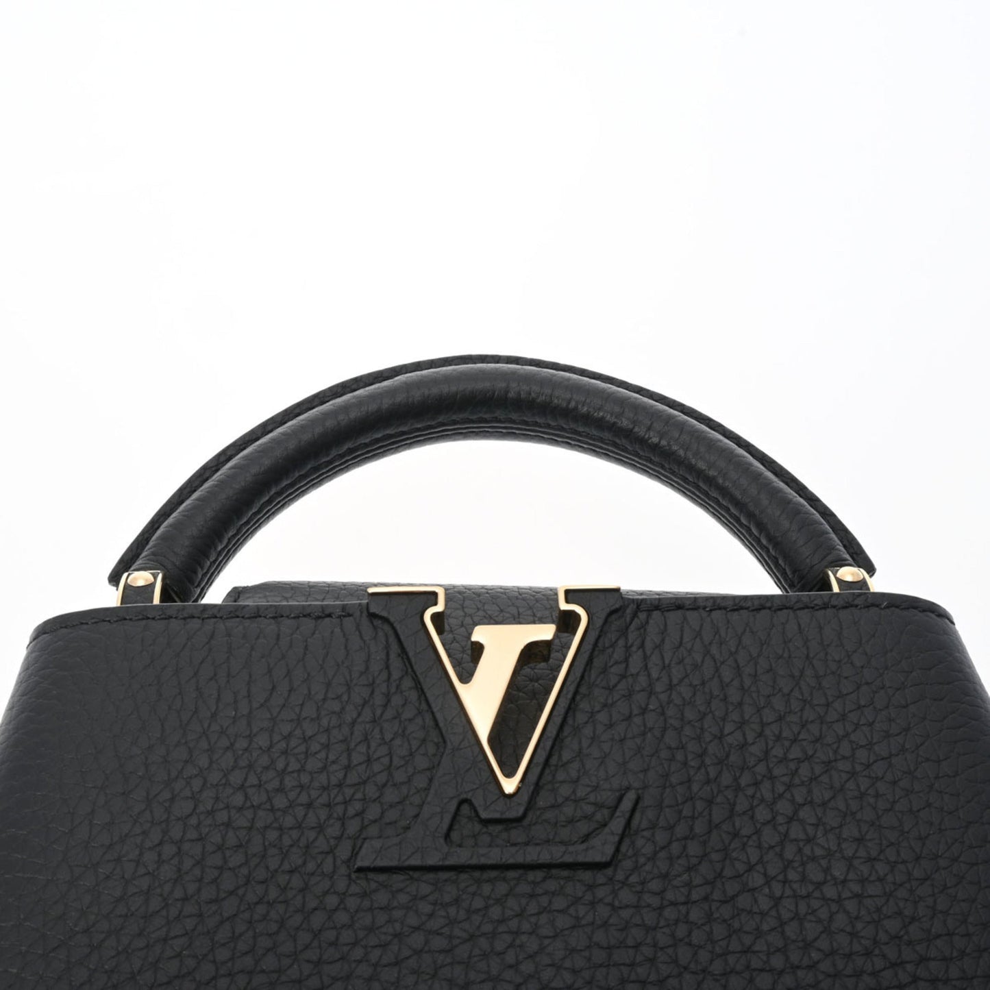 LOUIS VUITTON Capucines MINI Noir M56071 Women's Taurillon Leather Handbag