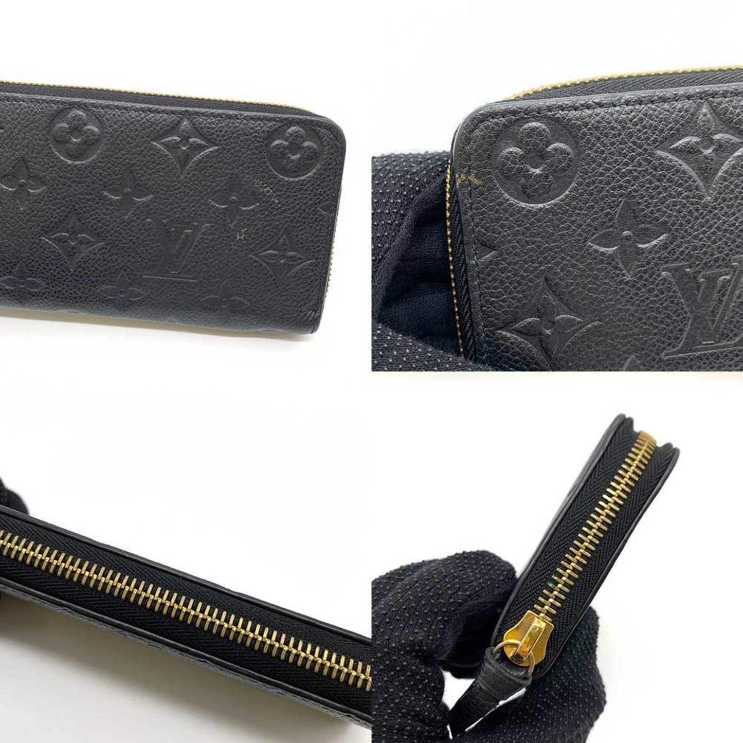 LOUIS VUITTON Wallet Portefeuille Clemence Noir Black Long Round Zip Ladies Monogram Empreinte Leather M60171 LOUISVUITTON