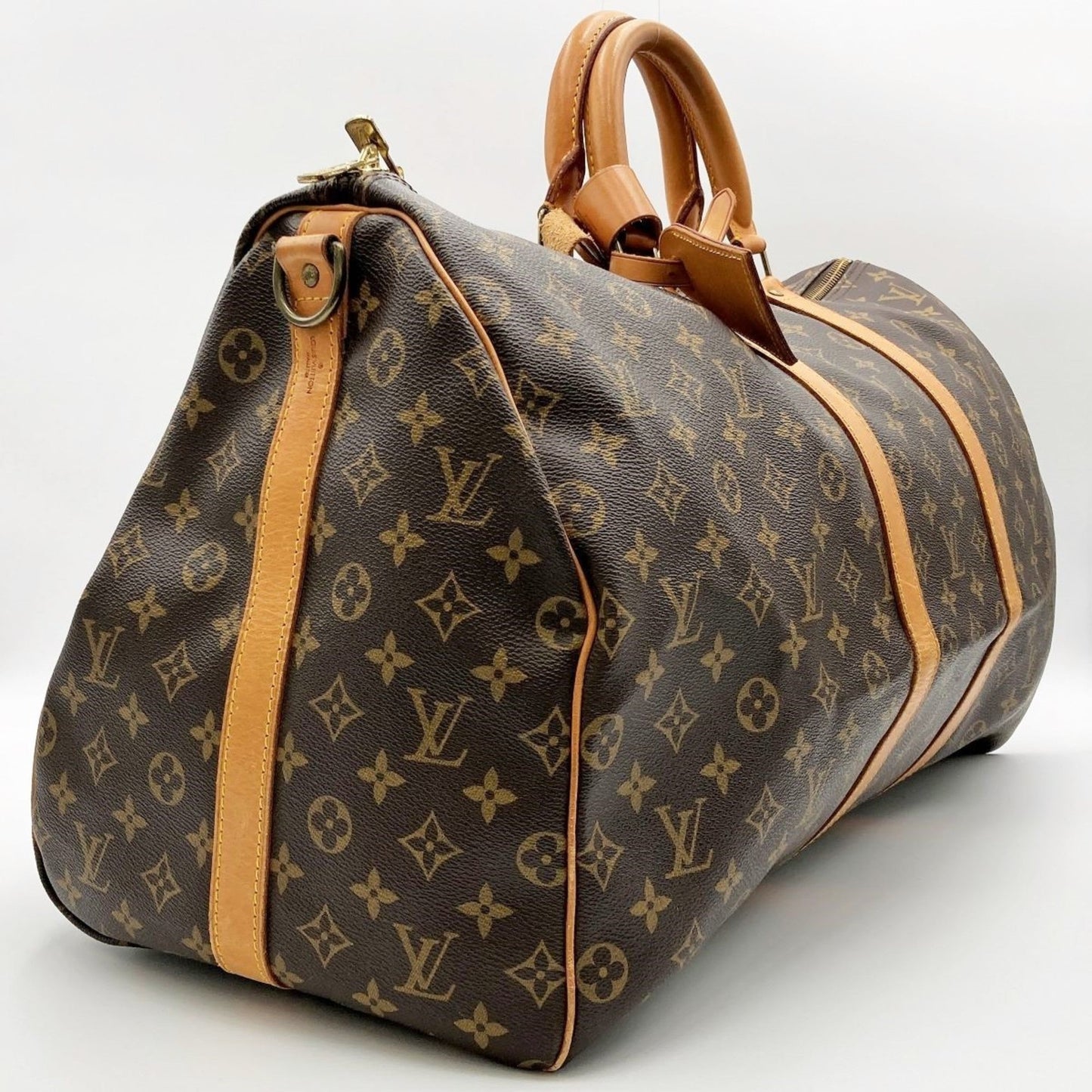 LOUIS VUITTON Keepall Bandouliere 55 Monogram Boston Bag Travel Brown PVC Women Men M41414