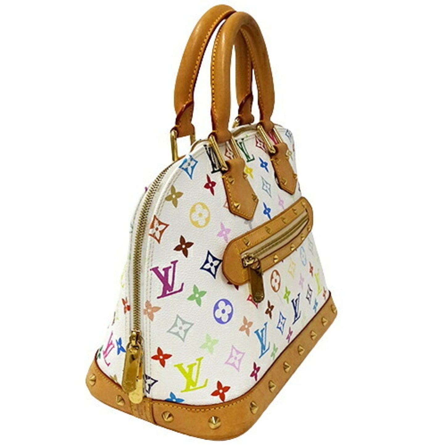 LOUIS VUITTON Bag Monogram Multicolor Women's Handbag Alma Bronne M92647 White Studs