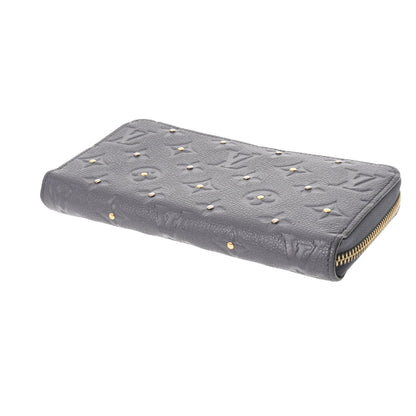 LOUIS VUITTON Monogram Empreinte Zippy Grissilver M62209 Unisex Leather Studded Long Wallet