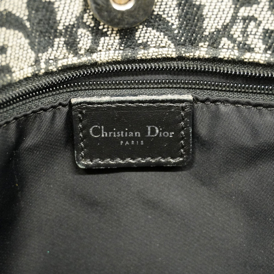 CHRISTIAN DIOR  Trotter Tote Bag Women's Canvas,Leather Tote Bag Navy