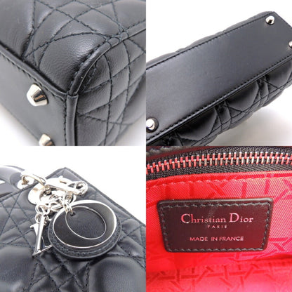 Christian Dior Lady Canage Women's Shoulder Bag M0505 PCAL Lambskin Black x