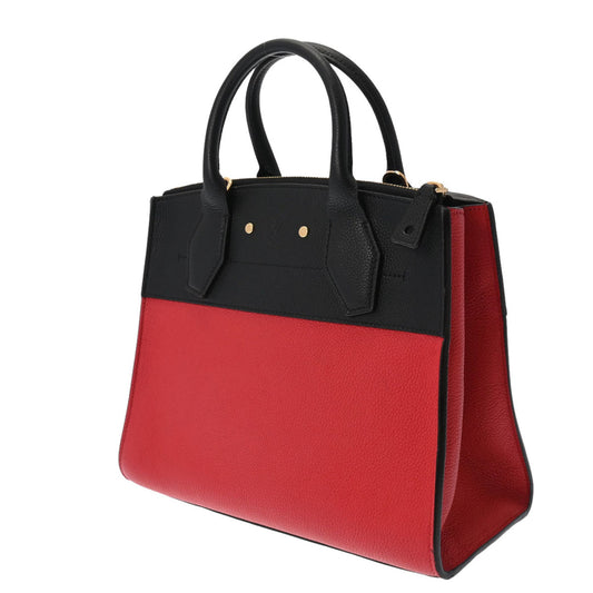 LOUIS VUITTON City Steamer PM Noir/Rouge M54868 Women's Taurillon Leather Bag