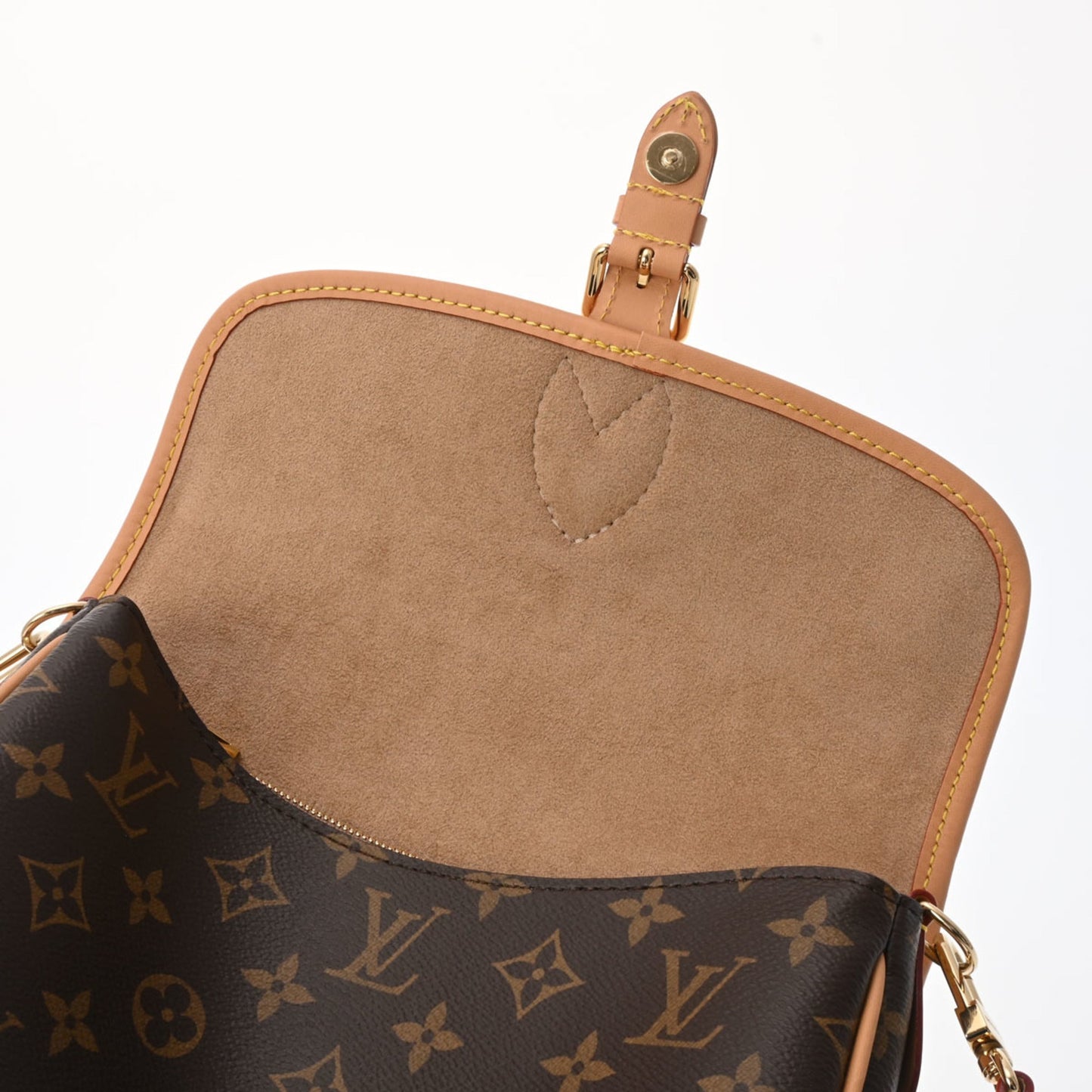 LOUIS VUITTON Monogram Diane NM PM Brown M46317 Women's Canvas Wool Shoulder Bag