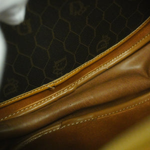 CHRISTIAN DIOR  Honeycomb Women's PVC,Leather Shoulder Bag Black,Brown