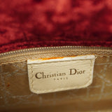 CHRISTIAN DIOR  Lady Dior Cannage Velor Women's Handbag Red Color