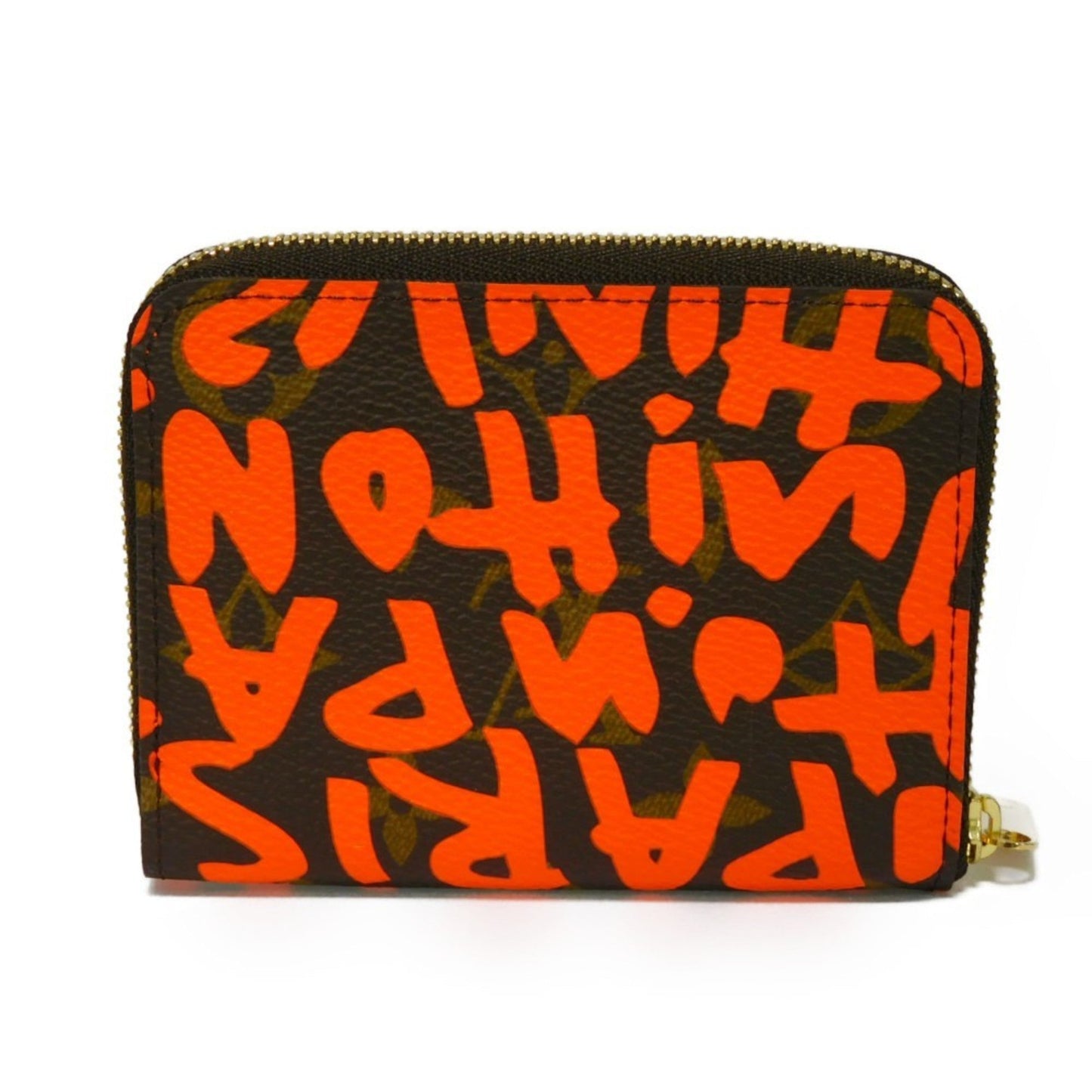 LOUIS VUITTON Coin Case Zippy Purse Orange Round Zipper Monogram Graffiti M93708 Men's Women's Wallet