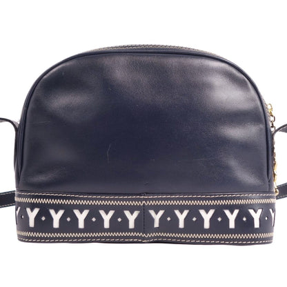 YVES SAINT LAURENT Bag Shoulder YSL Charm Calf Leather Women's Navy