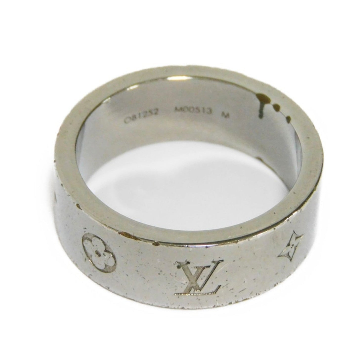 LOUIS VUITTON Ring Berg LV Instinct M No. 22 One Side Only Ruthenium M00513 Men's Accessories Jewelry