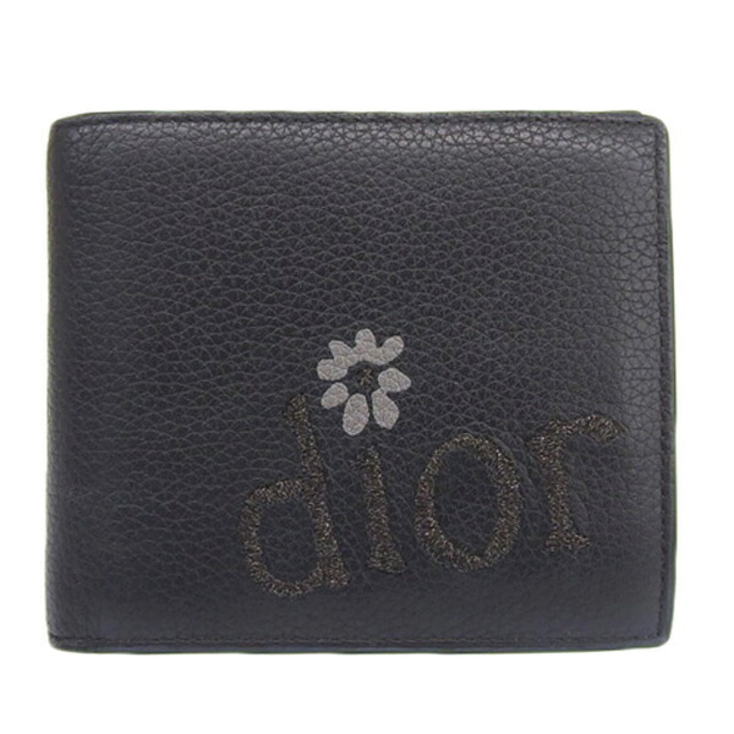 CHRISTIAN DIOR DIOR ERL Leather Bifold Wallet Black Men's