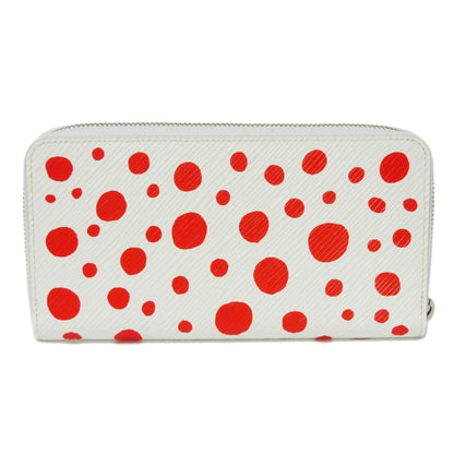 LOUIS VUITTON Long Wallet LV×YK Zippy Yayoi Kusama White Red Epi Infinity Dot M81961 Men's Women's