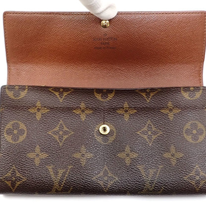 LOUIS VUITTON Bifold Long Wallet Monogram Pochette Porte Monet Credit Women's M61725