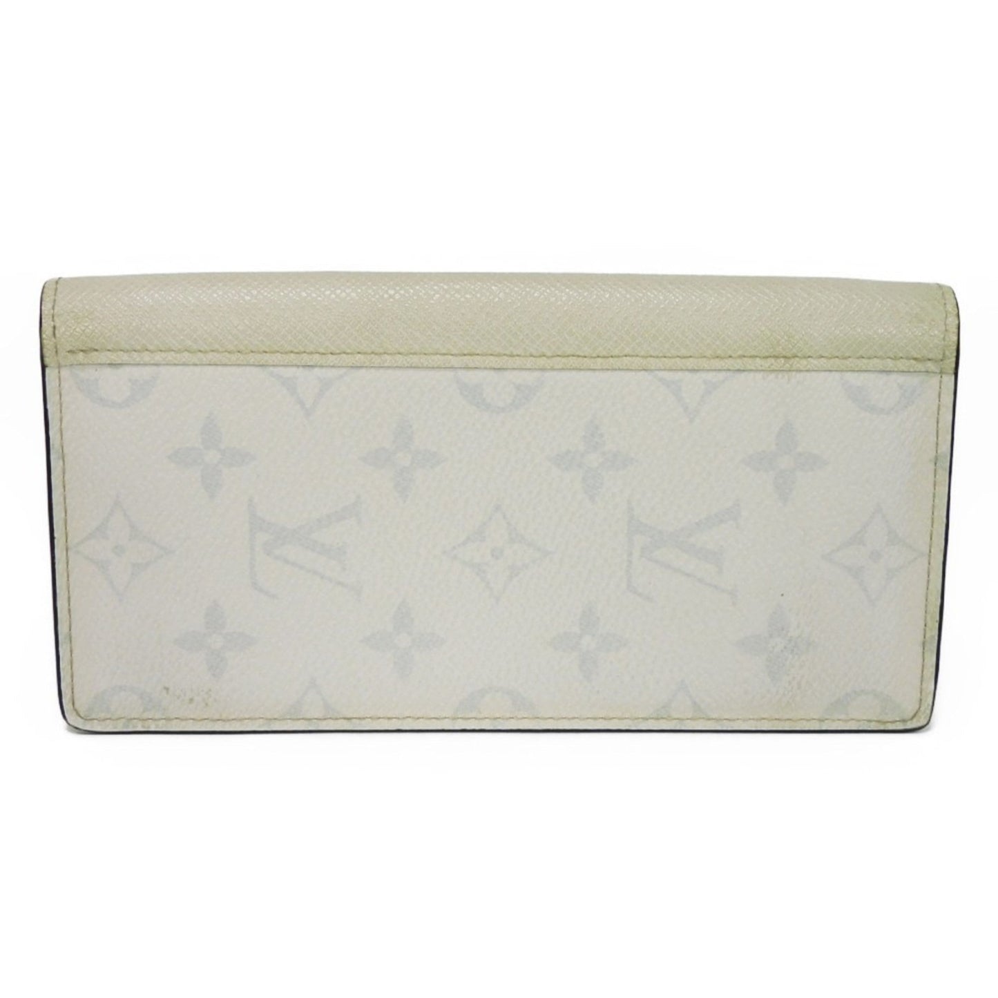 LOUIS VUITTON Long Wallet Portefeuil Brazza LV Logo White New Model Bifold Taigarama Monogram Antarctica M30298 Men's Bill Purse