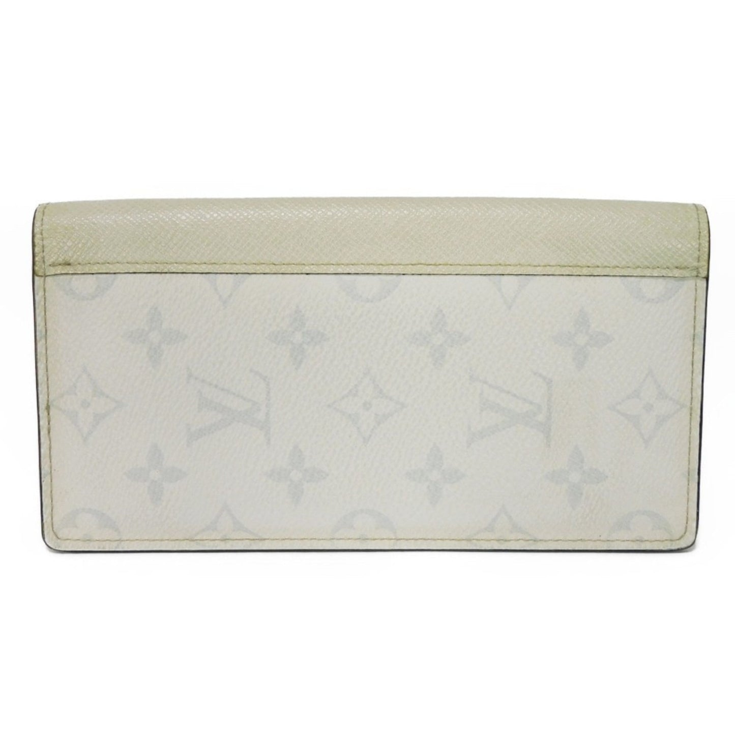 LOUIS VUITTON Long Wallet Portefeuil Brazza LV Logo White New Model Bifold Taigarama Monogram Antarctica M30298 Men's Bill Purse