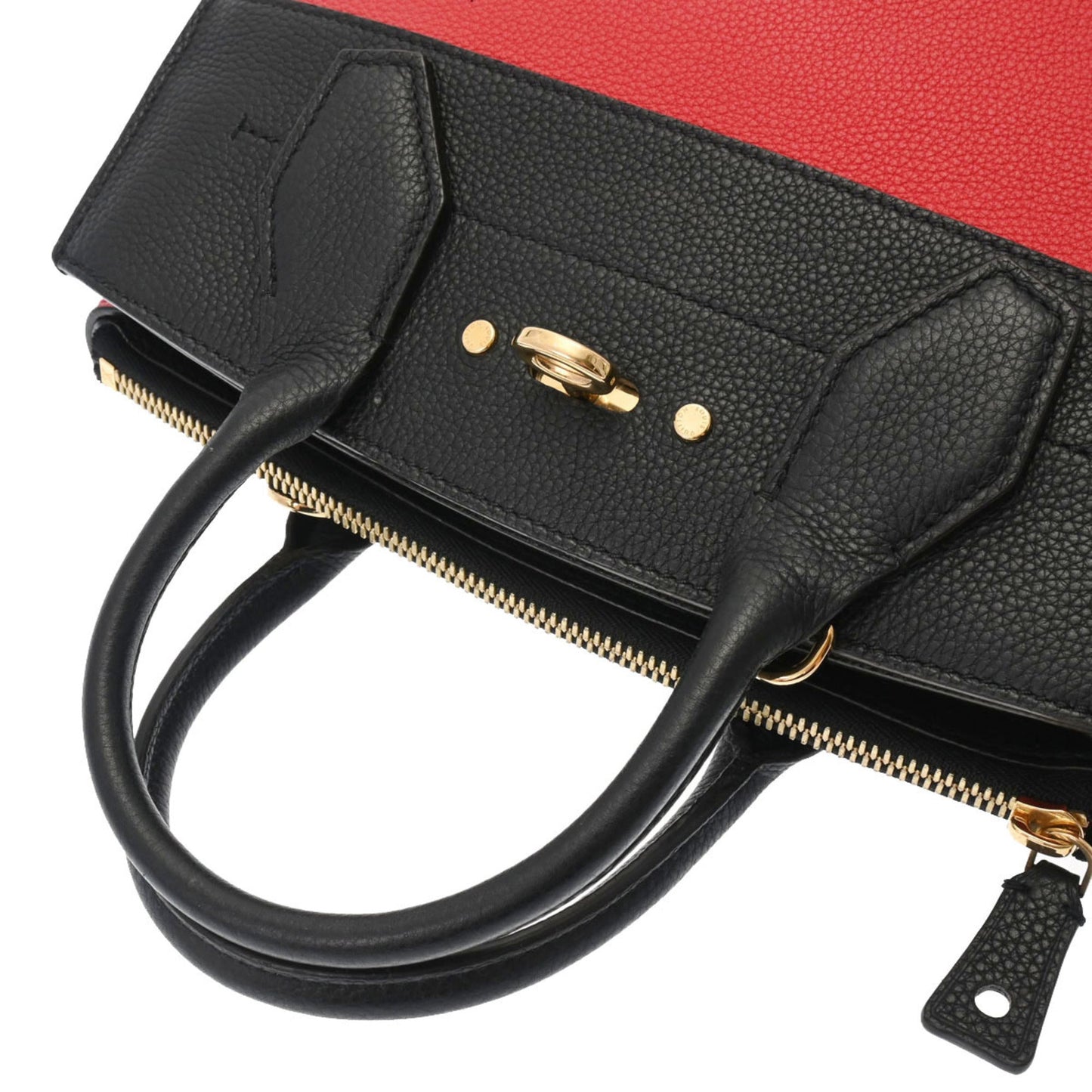 LOUIS VUITTON City Steamer PM Noir/Rouge M54868 Women's Taurillon Leather Bag