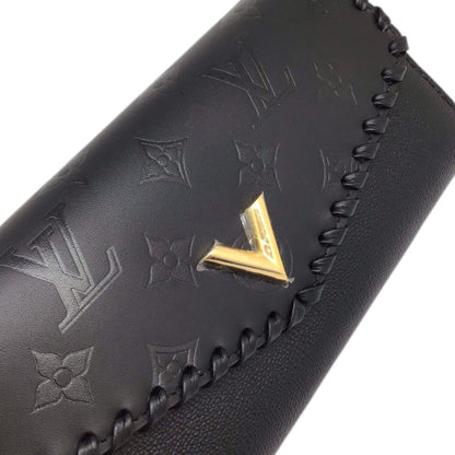 LOUIS VUITTON Portefeuille Very M62059 MI4138 Long Wallet Leather Goods Flap G Hardware V Monogram Black Women Men Unisex