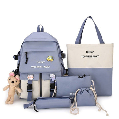 Women Backpack Set Women Kawaii Leisure Travel Bag Shoulder Bag Big Small Bags Teenager Girl Schoolbag Bag