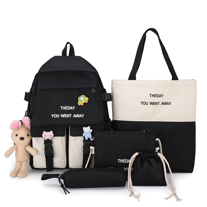 Women Backpack Set Women Kawaii Leisure Travel Bag Shoulder Bag Big Small Bags Teenager Girl Schoolbag Bag