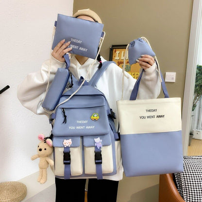 Women Backpack Set Women Kawaii Leisure Travel Bag Shoulder Bag Big Small Bags Teenager Girl Schoolbag Bag