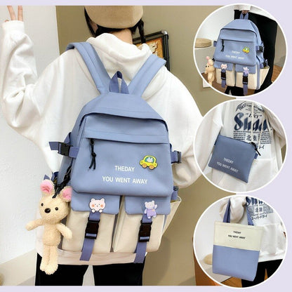 Women Backpack Set Women Kawaii Leisure Travel Bag Shoulder Bag Big Small Bags Teenager Girl Schoolbag Bag