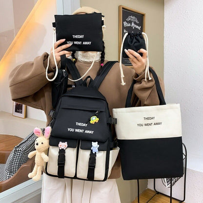 Women Backpack Set Women Kawaii Leisure Travel Bag Shoulder Bag Big Small Bags Teenager Girl Schoolbag Bag