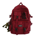 Gothslove Collegiate School Backpack Black Nylon Schoolbag Travel Backpacks Back Pack Bookbags for High Schoolers