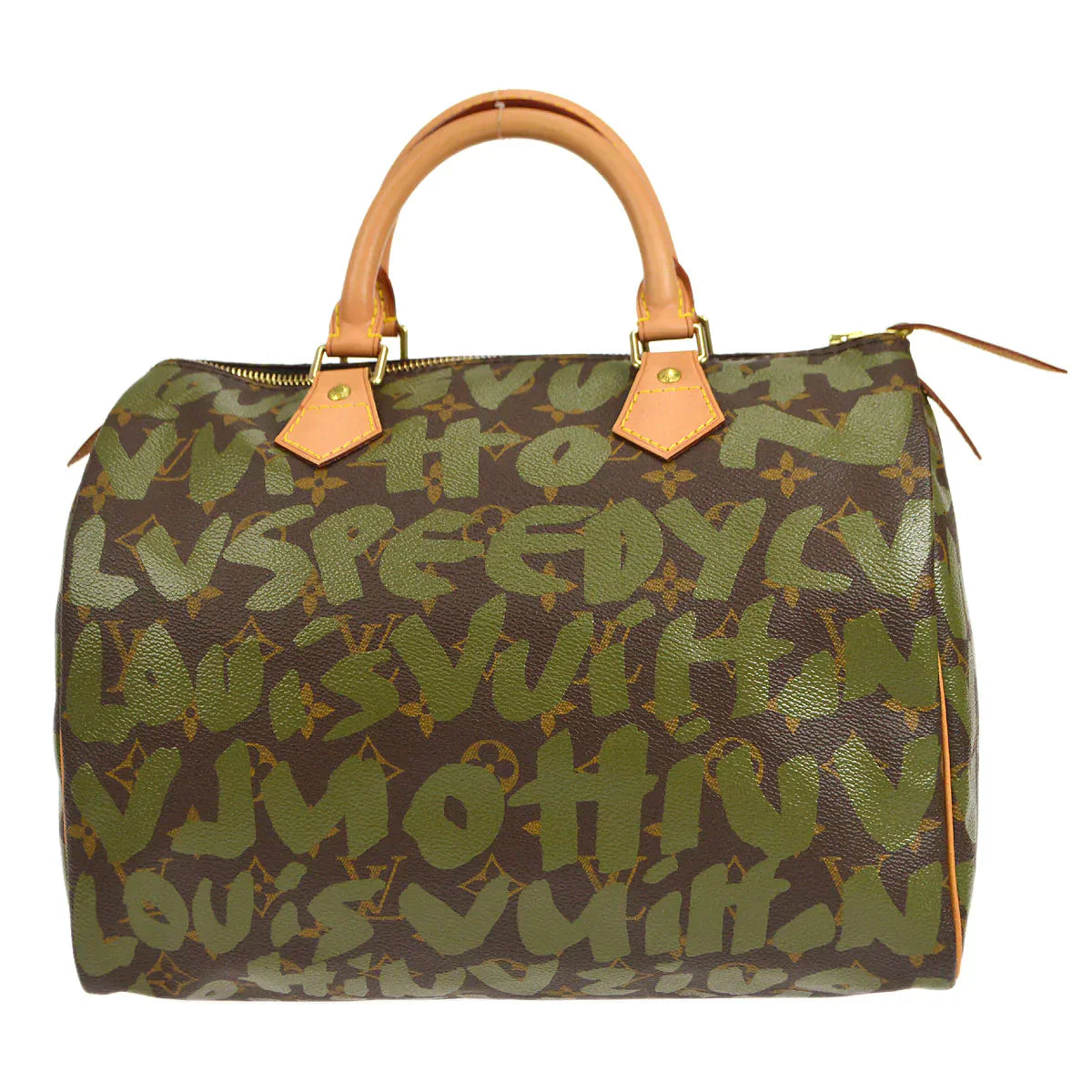 LOUIS VUITTON★ SPEEDY 30 HANDBAG KHAKI MONOGRAM GRAFFITI M92194 16675