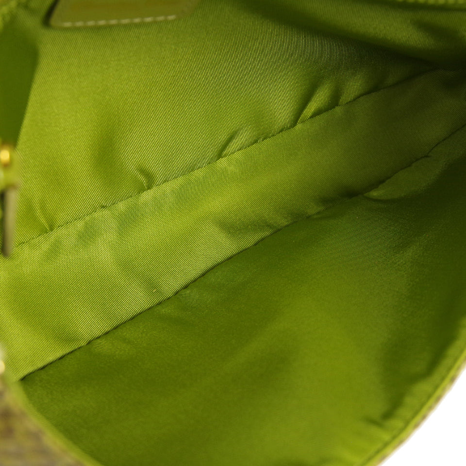 Christian Dior * 2000 Maris Pearl Shoulder Bag Green Python 66485