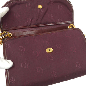 Christian Dior Double Chain Shoulder Bag Bordeaux 76300
