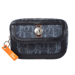 CHRISTIAN DIOR 2005 Flight Trotter Pouch Navy 77174