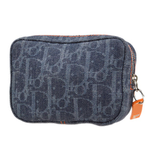 CHRISTIAN DIOR 2005 Flight Trotter Pouch Navy 77174