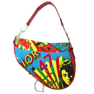 CHRISTIAN DIOR * Mania Saddle Handbag Multicolor 98081