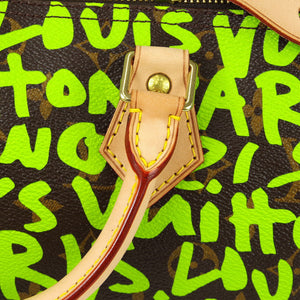 LOUIS VUITTON Speedy 30 Handbag Monogram Graffiti Green M93706 78734