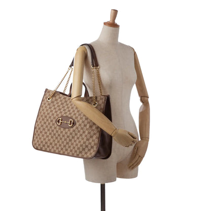 Gucci Horsebit 1955 Tote Bag Large Brown GG Canvas