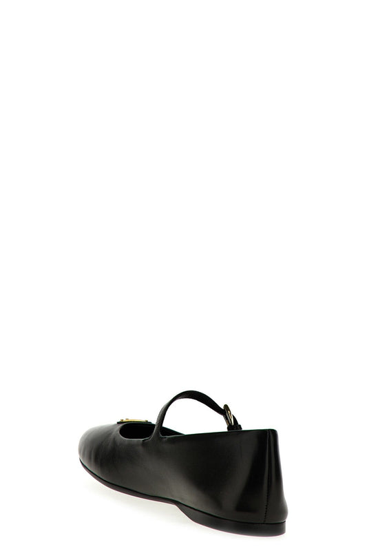 Prada Women Logo Nappa Ballet Flats