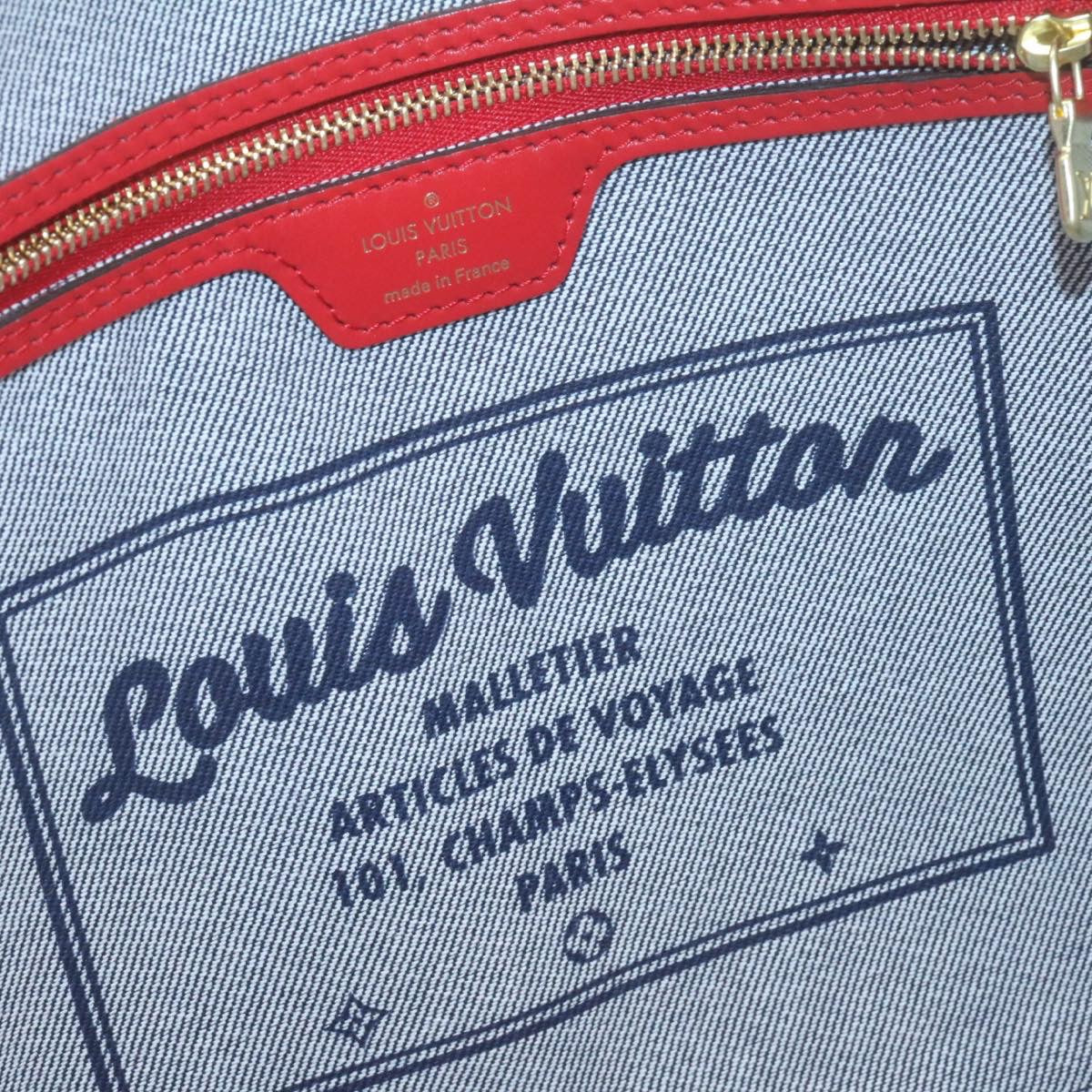 LOUIS VUITTON Monogram Denim Neverfull MM Tote Bag Blue N41605 LV  22325A