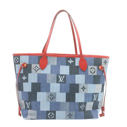 LOUIS VUITTON Monogram Denim Neverfull MM Tote Bag Blue N41605 LV  22325A